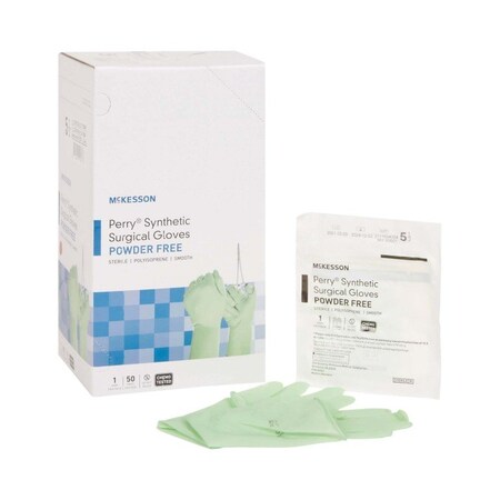McKesson Perry Performance Plus Polyisoprene Surgical Glove, Size 5.5, Green (Case of 4 Boxes)